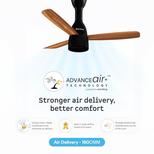 Image of Atomberg Renesa Prime Crest 900mm 𝐑𝐞𝐠𝐮𝐥𝐚𝐭𝐨𝐫 𝐎𝐩𝐞𝐫𝐚𝐭𝐞𝐝 𝐁𝐋𝐃𝐂 𝐂𝐞𝐢𝐥𝐢𝐧𝐠 𝐅𝐚𝐧- 𝐍𝐨 𝐑𝐞𝐦𝐨𝐭𝐞 | BEE 5 Star | High Air Delivery | Low Noise | 3 Year Warranty | Honey Maplewood