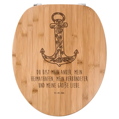 Mr. & Mrs. Panda WC Sitz Anker Blau - Geschenk, Gute Laune, Klobrille, Toilette, Tiermotive, lustige Sprüche, WC-Sitz, Klodeckel, Tiere,