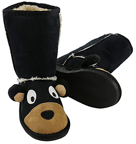 Lazy One Botas de animales para niños, pantuflas acogedoras para niños, Bear Boot Toasty Toez, Large