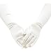 Girls Long Satin Gloves by Tip Top - Long Child Size Girls Formal Gloves - Bridal Flower Girl or Pageant - Ivory, Size L (8-12)