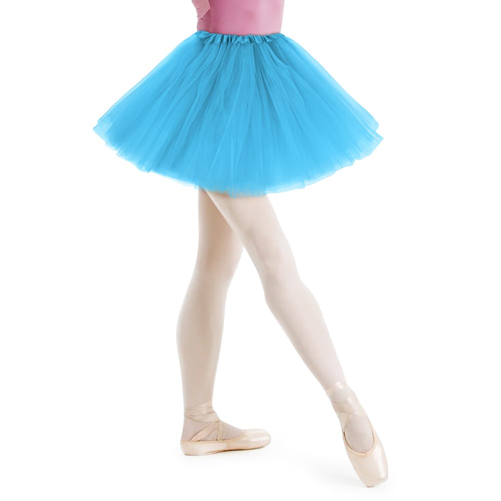 Jupe Tutu Femme 3 Couches Tulle – Rétro 80’s Fluo – Carnaval, Halloween, Danse, Soirée – Taille Unique Élastique