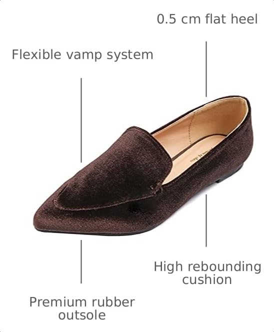 Image of FEVERSOLE Women's Loafer Flat Pointed Fashion Slip On Comfort Driving Office Shoes