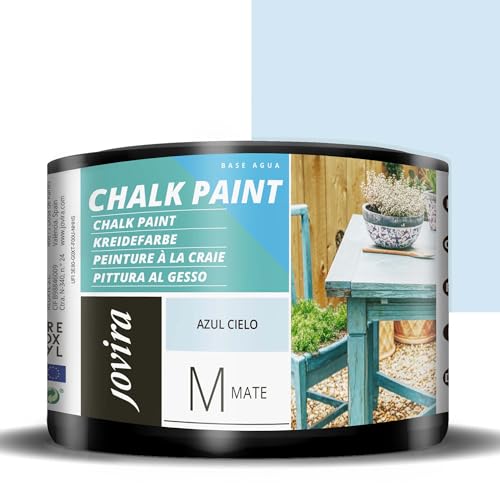 JOVIRA PINTURAS Chalk Paint, Pittura al Gesso, Matte all' Aqua, Rinnova il tuo arredamento con creatività. (375 Millilitri, Blu Cielo)