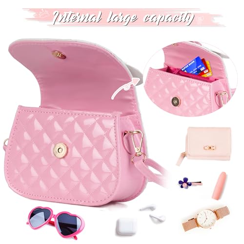 Kids Purse for Little Girl,Adjustable Crossbody Toddler Purses Mouse Ear Bow for Girls Age 3 4 5 6 7 8 9 Birthday Gift(Pink)4