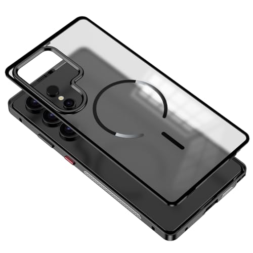Image of for Samsung Galaxy S25 Ultra Magnetic Case Aluminium Alloy PC Matte Phone Cover Pop-Up Snap Lock - Titanium