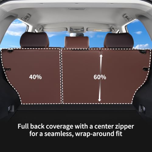 Image of Huidasource Custom Fit RAV4 (Gas Only) Car Seat Covers Full Set, Waterproof Faux Leather for 2019-2024 Toyota RAV4 LE /XLE & XLE Premium /Limited (Does Not Fit Adventure and TRD Off-Road, Coffee)