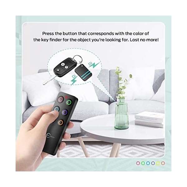 Key-Finder-Esky-80dB-RF-Item-Locator-with-100ft-Working-Range-Wireless-Wallet-Tracker-with-1-Transmitter-and-6-Receivers-for-Finding-Key-Remote-Pet-and-Wallet-Batteries-Included-Black Key-Finder-Esky-80dB-RF-Item-Locator-with-100ft-Working-Range-Wireless-Wallet-Tracker-with-1-Transmitter-and-6-Receivers-for-Finding-Key-Remote-Pet-and-Wallet-Batteries-Included-Black