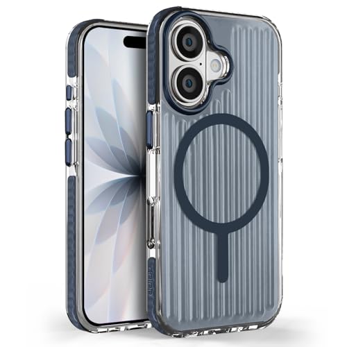 Image of GRIPP Armor Case Compatible with Mag-Safe for iPhone 17 | Military Grade 12ft Drop-Tested with D30 Technology, Corrugated Design, Raised Edges, 360 Protection, Matte Frosted Back Cover - Blue