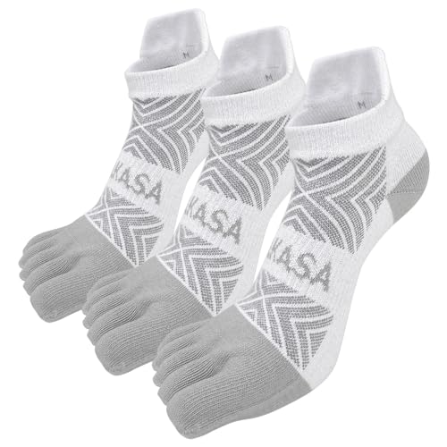 PUTUO Calcetines con Dedos de Deporte para Hombre: Coolmax Calcetín con 5 Dedos Tobilleros de Correr Hombre Calcetines Cortos Deportivos Transpirables 3 para 43-46