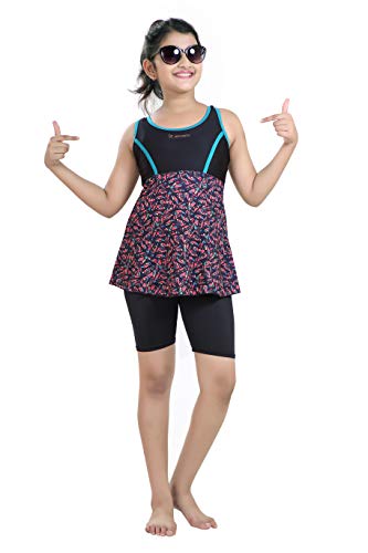 Image of ROVARS Racerback Swimdress with Boyleg Swimming Costume for Girls