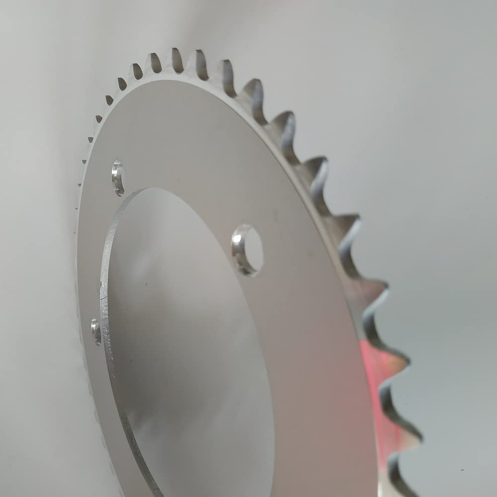 Monocorona Mtb Anello Della Catena Dell'ingranaggio Fisso 44T 46T 48T 50T 52T 53T Ruota di Catena Della Bici Della Pista Della Strada Singola Velocità 130mm BCD Corona Argenteo Corone Per Bicicletta