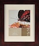 Gallery Solutions Flat Walnut Wall Frame, 11-inches by 14-inches matted to 8-inches by 10-inches