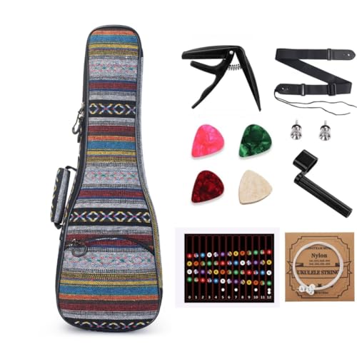 Image of MUINS Ukulele Case,26 Tenor Ukelele Uke Bag soft and Thicker Pad | Durable Colorful with Double Adjustable Straps, Storage and Handle (Grey,Tenor 26 Inch)