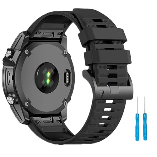 Bracelet silicone pour Garmin Fenix 8 de WalkerFit, finition premium noire