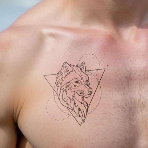 Inkster Tattoo - Wolf in geometrischer Form -...