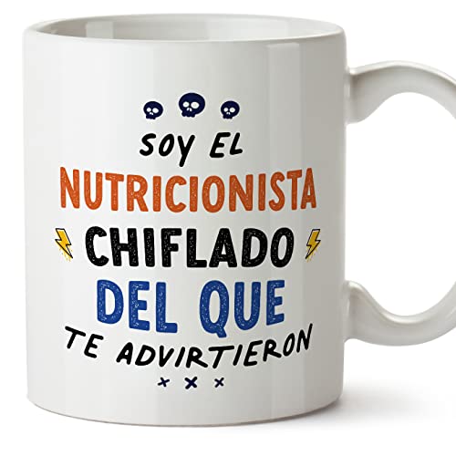 MUGFFINS Tazas para NUTRICIONISTA hombre - En Español - Todos te advirtieron - 11 oz / 330 ml - Regalo original y divertido