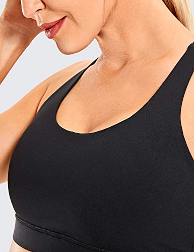 Crz Yoga 6933919881665 Women'S Strappy Sports Bras Fitness Workout Padded Yoga Bra Criss Cross Back Black Medium thumb #2