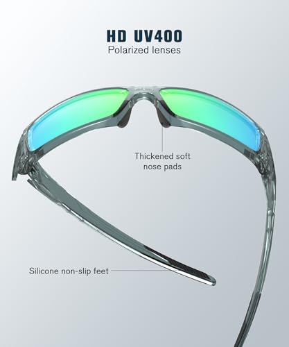 Image of Polarized Sport Sunglasses-for-Men Sun-Glasses: Mens Wrap Sunglasses for Fishing Cycling Running UV400 Protection