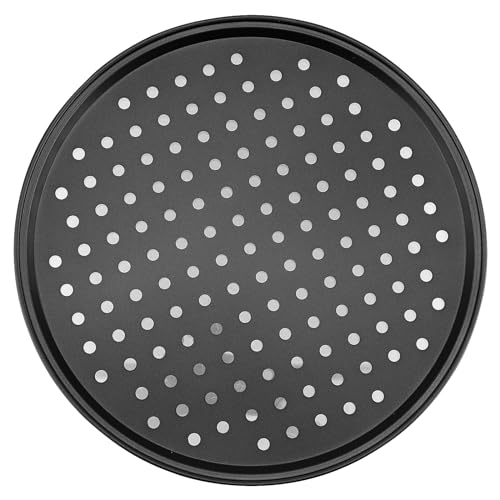 MANCHAP 4 PCS 32cm Pizza Tray, 12.5 Inch Non Stick Carbon Steel Pizza Tray with Holes, Black Round Pizza Baking Oven Pans for Baking - Image 6