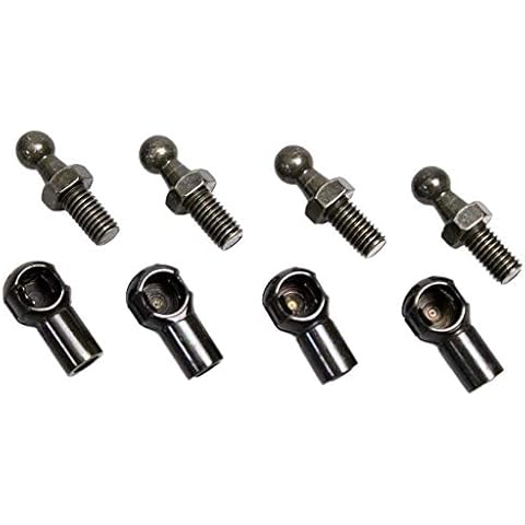 JINGLINGKJ M8 Female Thread Detachable 10MM Ball Socket Steel Stainless Lift Support Ball Stud Joint Connector End Fitting Bearing Joint 2pcs (4 pcs M8 Thread) Cover