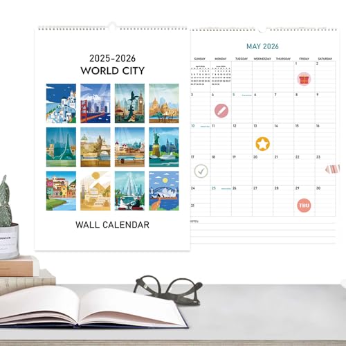 Hogvinnatil Calendario de pared | Organizador práctico para una planificación simplificada, herramienta de organización visual con diseño estético y lúdico, formato compacto para apartamento, casa