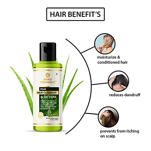 Image of Khadi Organique Aloe Vera Herbal Hair Cleanser-210Gms