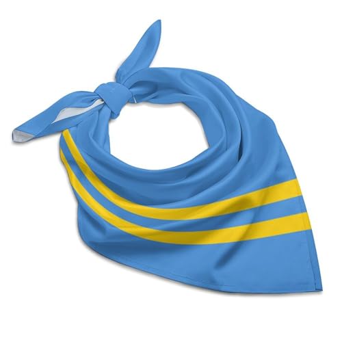 Aruba Flag Fashion Head Scarf for Women Silk Like Bandana Kerchief Satin Square Scarves Gifts