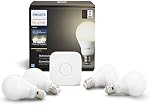 Hue blanc A19 Kit de démarrage 4 Pack (Compatible avec Amazon Alexa, Apple Home Kit et Google Assistant)