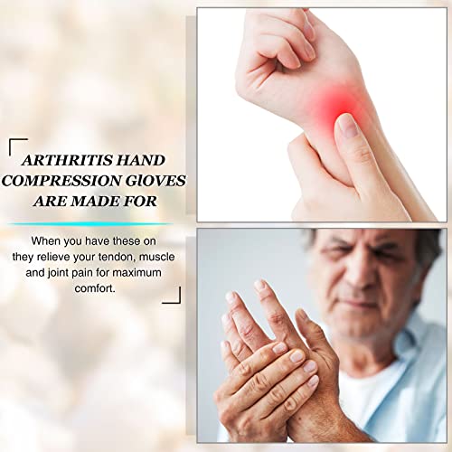 Image of 3 Pairs Compression Craft Arthritis Hands Gloves Fingerless Pressure Joint Relief for Quilting Sewing Typing Household Duties, Grey, Small