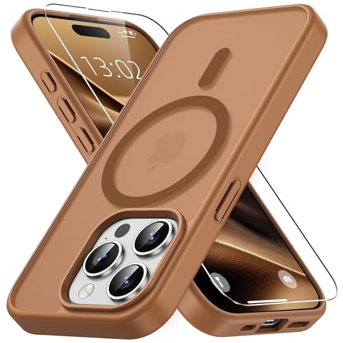 Coque iPhone 15 Pro Vansdon design mat translucide et premium café