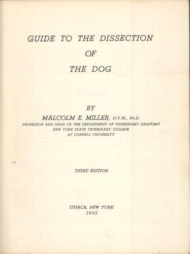 Guide To the Dissection of the Dog 3ed 1114475564 Book Cover