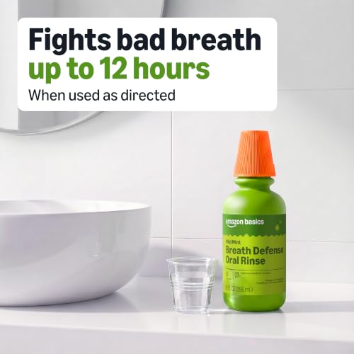 Amazon Basics Breath Defense Oral Rinse, Mild Mint, 10 fl oz, 6 Pack - image 3