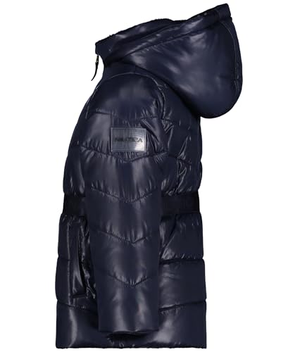 Image of Nautica Girls' Heavyweight Hooded Winter Puffer Coat With Full Length Zipper