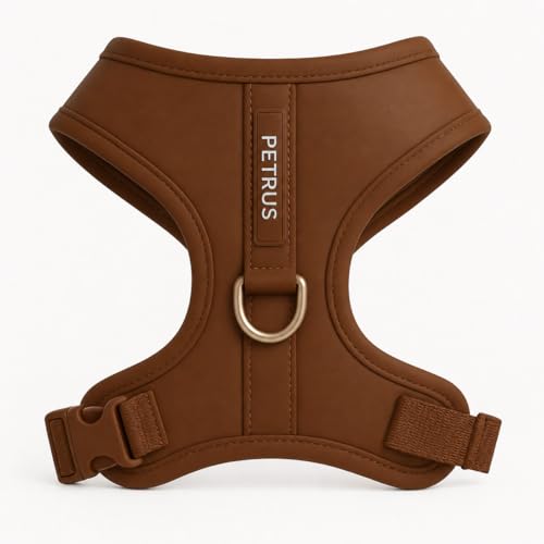 Premium No-Pull Dog Harness Soft Neoprene & Breathable Mesh Vest with Front & Back Clip D-Rings Adjustable Lightweight Walking Harness for Puppies, Small & Medium Dogs (Bronze Brown Gold, XS)