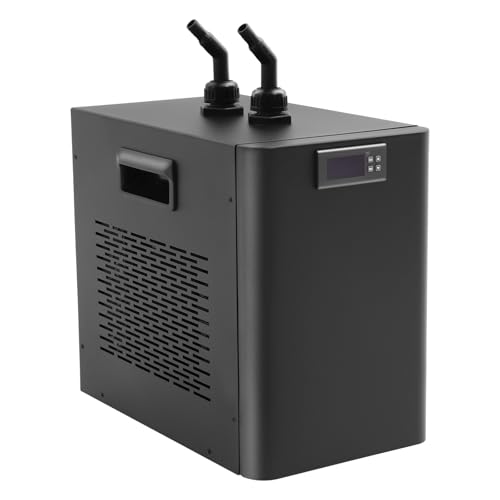 Aquarium Chiller, 110V 270W Aquarium Cooler Water Chiller 160L 1/10HP Fish Tank Hydroponic Cold Plunge with Compressor Refrigeration for Families Aquariums Seafood Markets & Hotels