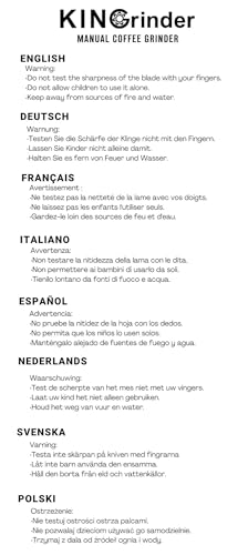 KINGrinder K6 Straight Handle Manual Coffee Grinder with 200 Adjustable Grinding Levels for Aeropress, French Press, Drip, Espresso, 30-35g Capacity