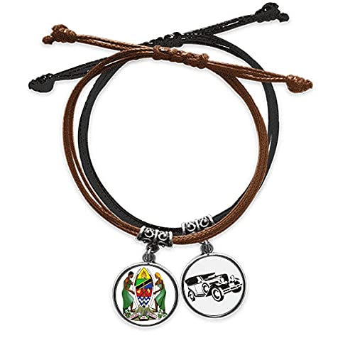 Bracelet Tanzanie cuir corde main chaîne bijou ethnique africain ajustable