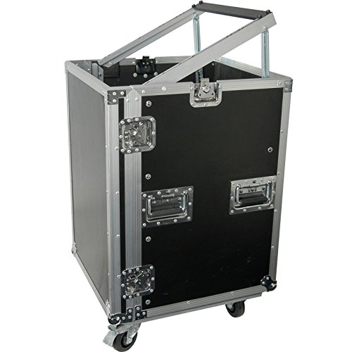 19” 16U Equipment Rack With Wheels-Patch Panel Mount Case-PA DJ Mixer Amp Audio