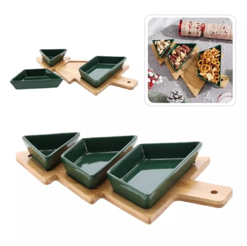 MIKONI Weihnachtsbaum Dipschalen Bambustablett Keramik, Holz...