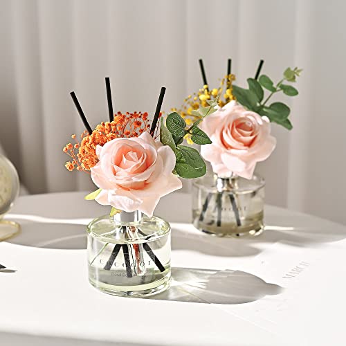 Image of COCODOR Rose Flower Reed Diffuser /White Jasmine /6.7oz /1Pack / Home Fragrance Scent Essential Oil Stick Diffuser for Bedroom Bathroom Home Decor for Women