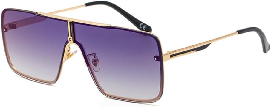 Oversized Steampunk One-Piece Sunglasses For Men Luxury Rimless Punk Sun Glasses For Male Vintage Eyewear Shades