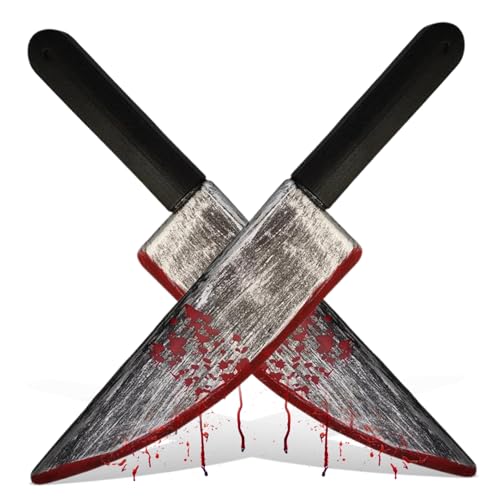 Couteau d'Halloween 2 pièces couteau sanglant réaliste 15x3 pouces accessoire en plastique jouet décoratif portatif pour les décorations de cosplay de farce fête, jouet, accessoire, Halloween, H