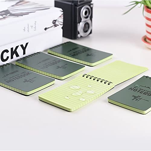 All-Weather Top-Spiral Notebook 3" X 5" Green Cover Waterproof Shower Aqua Notes Notepad Notebook(5 Pack)1 #TOP3