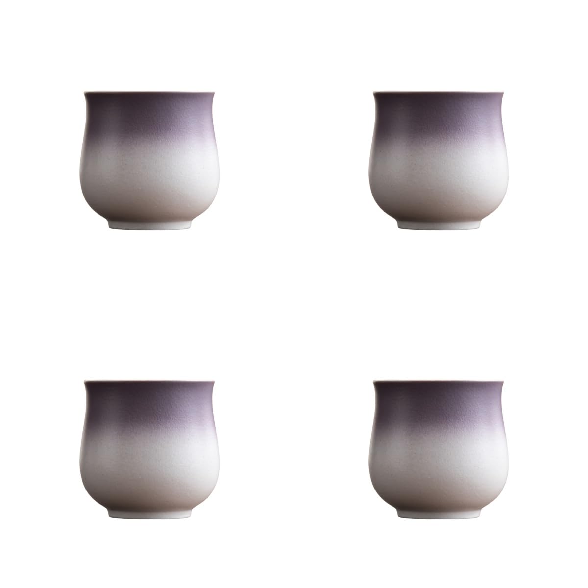 Juego de tazas de café espresso de cerámica de 4.5 onzas, tazas de capuchino, tazas Demitasse para café o té, tazas pequeñas de café con leche sin asas (morado degradado, 4)