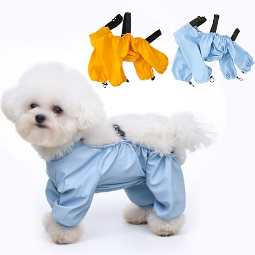 Image of Ittokis Anti-Dirt Dog Pants for Small Dogs Pet Dust Pants Waterproof Puppy Leg Covers Outdoor Walking Dog 4 Leggings for Small Medium Doggy (Blue,S)