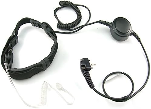 CQtransceiver Military Tactical Noise Cancel Throat Vib Mic Earpiece 3.5mm Earphone Jack for Yaesu Vertex Radio VX160 VX180