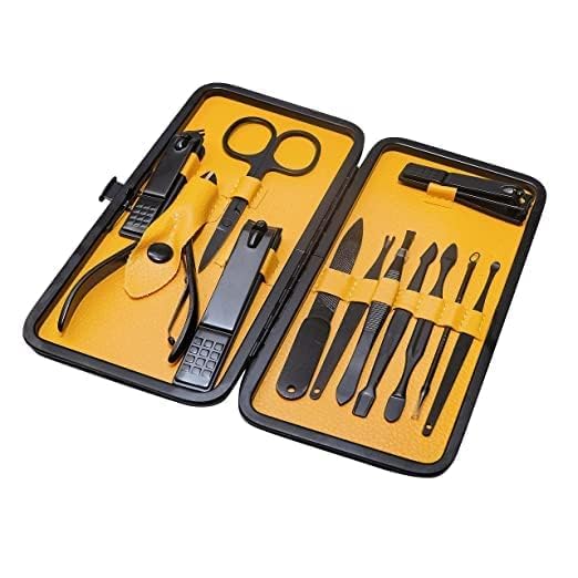 12-in-1 Manicure Set - Stainless Steel Nail Clippers Scissors Acne Needle Blackhead Tool with Leather Travel Case Grooming Kit for Women & Men Multi-Purpose Nail Cutter Set-image-19