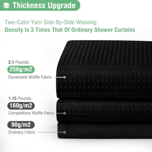Image of HOMETHREADS Embrace Luxury with Our 6-Feet Long Premium Polyester Shower Curtain with 12 Hooks for a Lavish Bathroom Ambiance | Stylish, Splendid, and Perfectly Sized (Classic Black, 180x180cm)