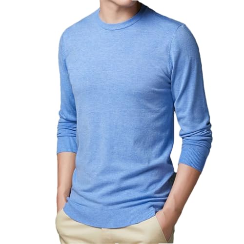 Men's Round Neck Solid Color Knitted Sweater Bottoming Sweater Thin Slim Pullover Jumper4