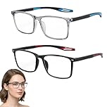 Aziqums 2 Pairs Varifocal Reading Glasses, Photochromic Lenses for Indoor and Outdoor Use, Adjustable Glasses for Men and Women, For Reading and Digital Screens, Black and Grey